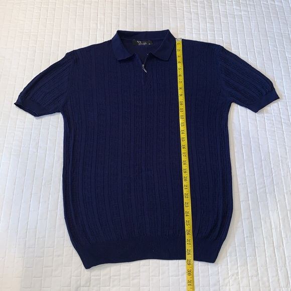 Tailored Recreation Premium Polo Shirt, Quarter Zip, Navy Blue Pattern, Size XL - Picture 9 of 15